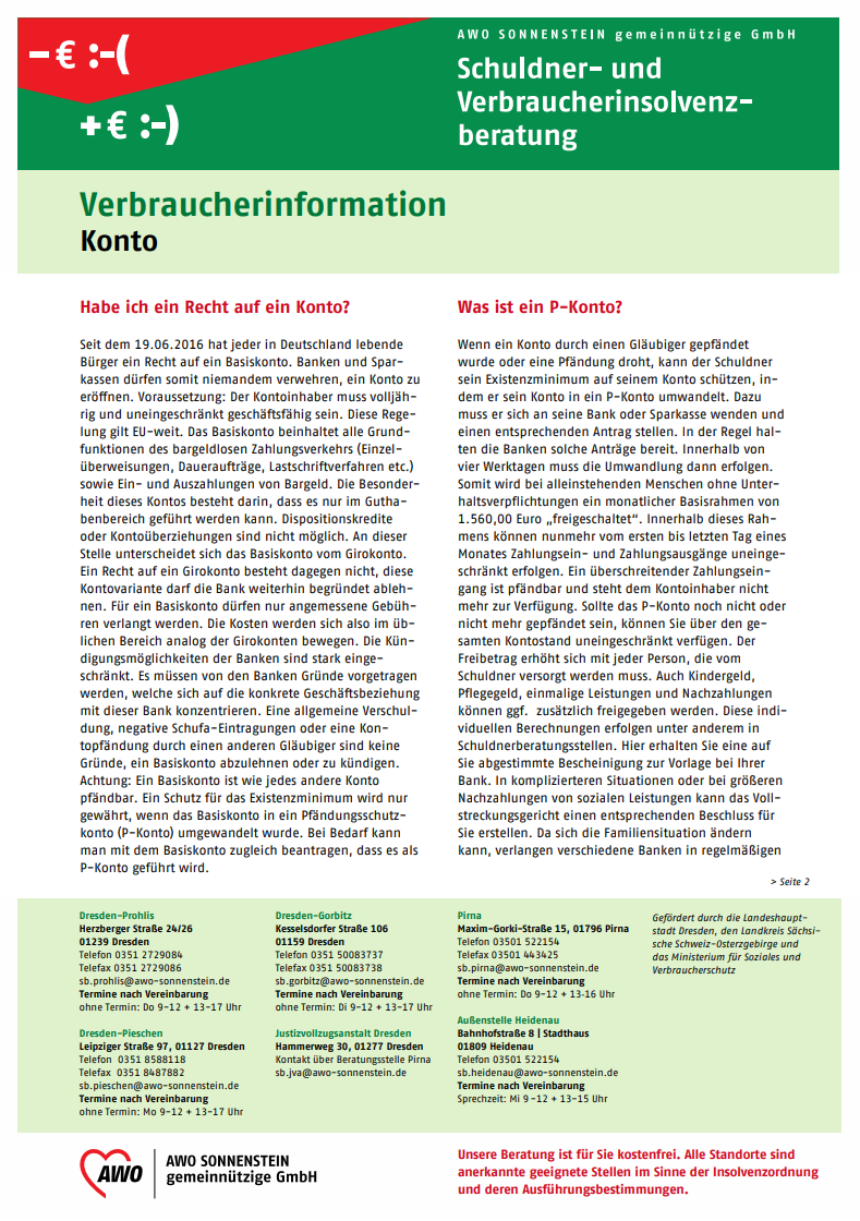 Verbraucherinfo 1: Konto