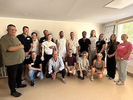 Gruppenfoto im Pflegeheim.