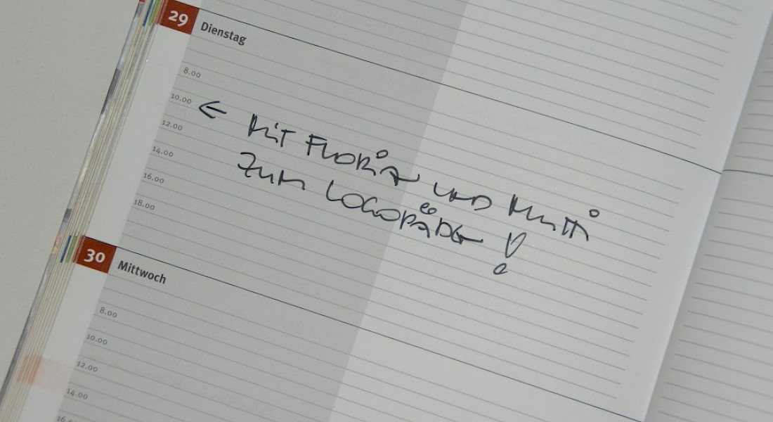 Eintrag in Terminkalender.